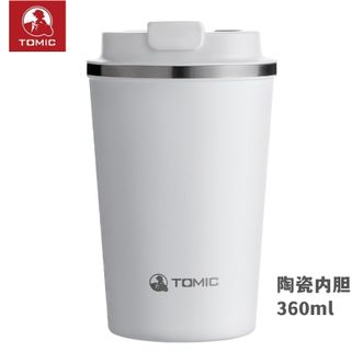特美刻TOMIC 陶瓷内胆保温杯360ML女简约大容量水杯便携赢杯咖啡杯子男TW0005101