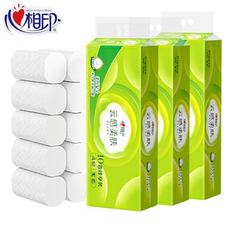 心相印  云感柔肤卷纸4层70g*3提共30卷 无芯卷纸 卫生纸 柔厚耐用 纸巾
