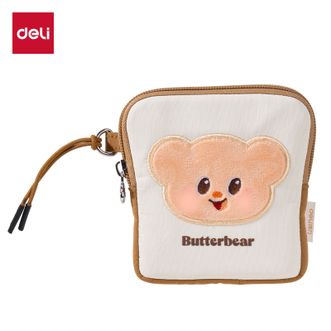 得力/deli  黄油小熊IP联名款吐司零钱包 HY715