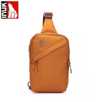 INUK  环保斜挎包男潮牌休闲腰包纯色学生时尚胸包户外旅行单肩包-金茶色 IKB2351406