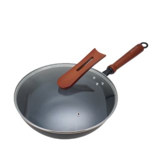 德世朗（DESLON）  黑曜铁锅无涂层炒锅 32cm