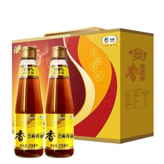 福临门  压榨芝麻香油礼盒220ml*2瓶装