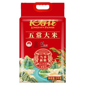 长寿花LONGEVITY FLOWER  五常大米当季新粮大米稻香软粘 5kg*1袋