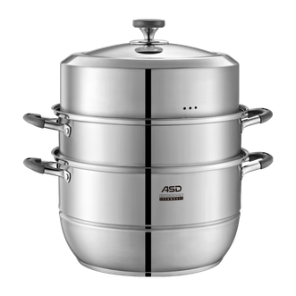 爱仕达（ASD）  不锈钢蒸锅加高加厚 高拱盖空间足 燃气电磁炉通用  32cm