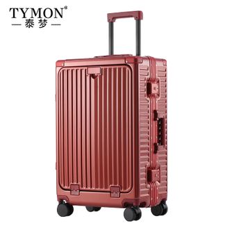 TYMON  前开盖多功能铝框行李箱  TM-B002 红色 24英寸