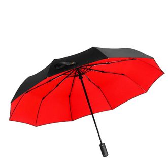 红叶HongYe  10骨全自动雨伞一键开收三折叠商务伞35980