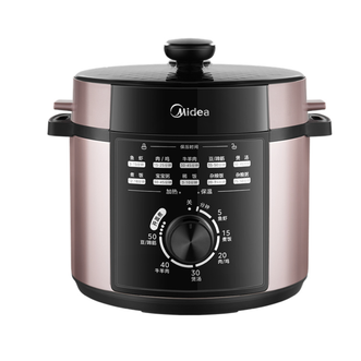 美的/Midea  电压力锅5L容量 加厚内胆旋钮操作高压快煮不粘内胆多功能菜单电压力锅