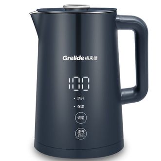 格来德/Grelide  智能烧水壶多段恒温1.7L不锈钢电热水壶LED大屏温度数显D2217E
