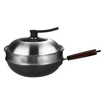 BTSM  佛兰德多功能蒸煮锅32cm厨房通用可蒸煮炒 多功能炒锅BT1810