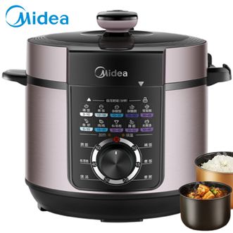 美的（Midea） 电压力锅 5L家用双胆高压锅 全自动智能饭煲 高压电饭锅大容量 MY-YL50X3-102R