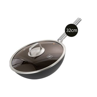 德铂（Debo）  钛+铸铁炒菜锅  锅口径约32cm  德威特铁锅