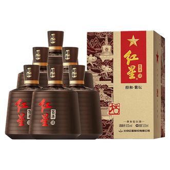红星  二锅头 百年醇和紫坛 兼香型白酒500ml*6瓶 整箱装口粮酒