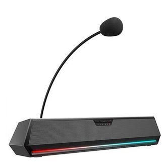 漫步者  7.1声卡游戏音箱 电竞桌面防啸叫话筒电脑多媒体家用台式机笔记本音响 HECATEG1500bar宇宙灰