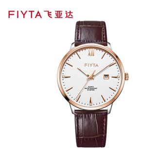 飞亚达/Fiyta  卓雅系列 日历视窗男士石英腕表 节日生日礼物（雅致白盘 男表：G800023.MWK）