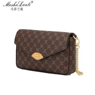 马莎兰缇/MashaLanti  轻奢百搭斜挎包时尚链条包女印花女士通勤单肩包M213403B30195