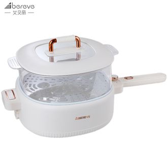 艾贝丽  4.5L电煮锅电火锅电蒸锅可拆卸把手多功能锅料理锅 涮锅多用途锅家用电器电炖锅电炒锅ABL-DYG45白色