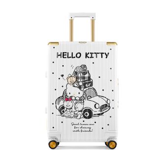 银座  凯蒂猫联名行李箱 钢琴白-结伴露营 26英寸
