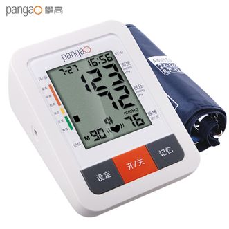 攀高/Pangao  上臂式血压计 电子血压仪 心率脉搏检测家用老人健康测血压仪器血压表监测护理仪高血压测量仪PG-800B31白色