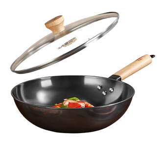 炊大皇（COOKER KING）  炒锅 32cm+盖子 无涂层聚油爆炒 电磁炉燃气通用 CG32SW-1