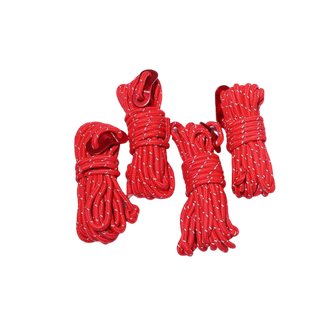 狼行者  户外加粗耐磨晾晒绳反光防风绳露营帐篷绳子天幕拉绳加长挂绳4米 红色