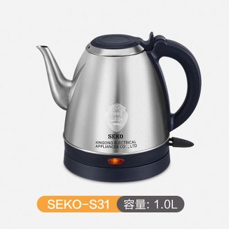 新功/Seko  电热水壶长嘴烧水壶家用304不锈钢加厚电水壶大容量自动断电S31-1L