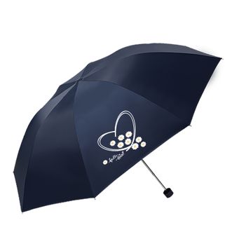 天堂伞  折叠防紫外线简约纯色银胶晴雨伞三折伞防晒男女学生伞30876