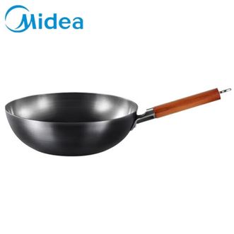 美的/Midea  32cm炒锅铁锅炒菜锅无涂层精铁锅电磁炉燃气灶明火通煎锅32A09