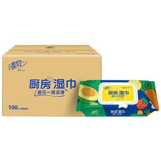 清风  厨房湿巾25片4包新旧包装随机发货-G