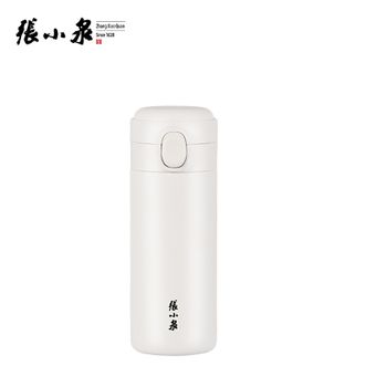张小泉  泉心随享弹跳杯350ml一键开启长效保温304不锈钢不易漏水杯珍珠白C42810100