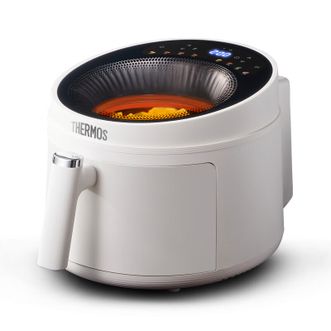 膳魔师（THERMOS）  空气炸锅免翻面家用可视大窗10L升双热源一体机三合一 雅典白 5LEHA-5752E-W）