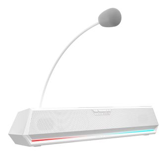 漫步者/EDIFIER  7.1环绕音效无线游戏音箱G1500bar白/粉 专业电竞蓝牙音响 防啸叫话筒桌面低音炮