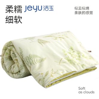 洁玉/jeyu  被子空调被密境花园水洗印花夏凉被薄被子