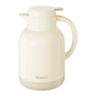 康巴赫/KOBACH  保温壶家用大容量热水瓶玻璃内胆暖水壶办公室开水瓶欧式保温水壶 淡奶黄1.3L KH-H130G01