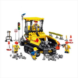 森宝积木 三一重工摊铺机-SSP130C-8 712020 工程车积木模型 儿童益智拼装生日礼物摆件玩具