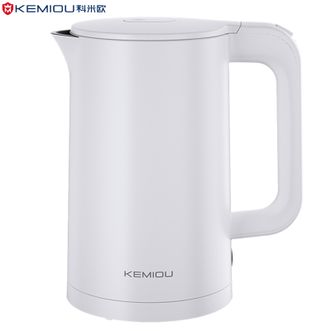科米欧/KEMIOU  1.8L电水壶电热水壶烧水壶 双层防烫暖水壶家用电器电开水壶KM-DSH18K白色