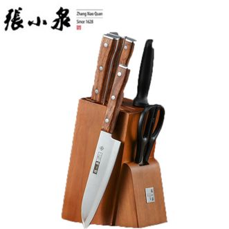 张小泉 华韵刀具套装 家用切片刀切菜刀套装斩砍骨刀小厨刀水果刀剪刀带磨刀器厨具套装刀具7件套 D-3165-0100