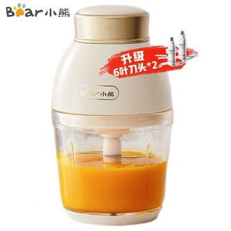 小熊/Bear  辅食机  【双刀款】0.6L 婴儿辅食机 家用果泥搅拌料理机 碎肉机 迷你蔬菜绞肉机 绞馅机 QSJ-D02Q1