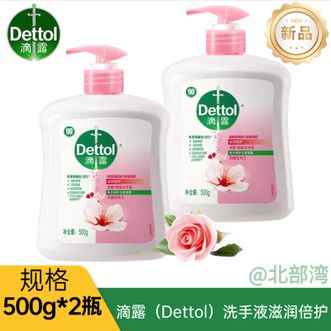 滴露/Dettol  洗手液500g*2瓶有效抑菌儿童宝宝全家通用健康清洁洗手液易冲洗
