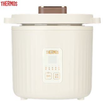 膳魔师（THERMOS）  1L电饭煲微电脑电饭锅全瓷内胆电炖锅 预约定时多功能煮饭煮粥煲汤炖煮锅厨房家用电器电锅电热锅EHA-4112E白色