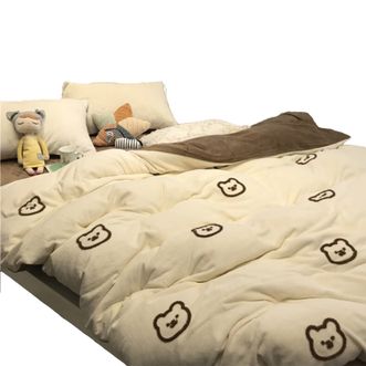 九洲鹿  牛奶绒床上用品床品套件四件套 200*230cm 可爱熊 J4FLR275
