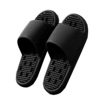 洁丽雅/Grace  浴室家居拖鞋凉拖夏季漏水拖女士男士 JLY-TX1370 黑色40-41（适合39-40码）