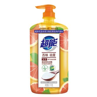 超能  离子洗洁精 西柚祛腥 1kg/瓶  除味去腥餐具净 洗涤灵 包装随机