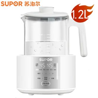 苏泊尔/Supor  恒温壶  玻璃恒温水壶暖奶热奶器宝宝烧水壶调奶器  72H保温   1.2L BW09