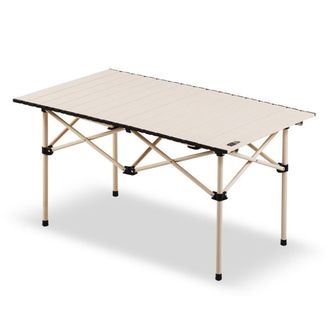 探险者（TAN XIAN ZHE）  碳钢折叠桌90(米白) 户外便携露营桌TXZ-ZZ-B0202