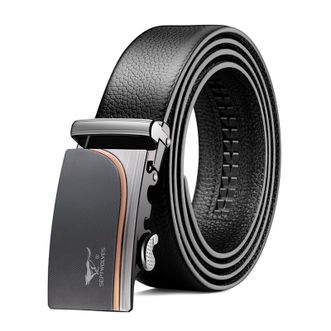 七匹狼（SEPTWOLVES）   皮带男士 真皮自动扣腰带男款 生日礼物裤腰带高档礼盒