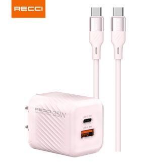 RECCI  35W氮化镓快速充电器套装搭配150CM数据线3C认证安全有保障 RC83CC樱花粉