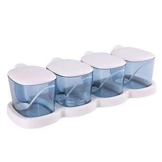 茶花（CHAHUA）瓶盐罐调味工具调味罐塑料调味盒组合套装 33.8*13.9*12.6 B25003