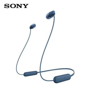 索尼/Sony  挂脖式蓝牙耳机  WI-C100 蓝色 无线立体声 颈挂式 蓝牙耳机约25小时长久续航IPX4防水防汗 (WI-C200升级款)