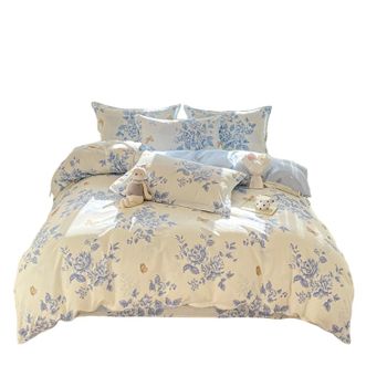 宜恋  碎花纯棉被套1.8m 双人 简约百搭床品 200*230cm 青花舞梦