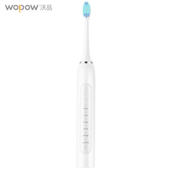 沃品（WOPOW）  声波电动牙刷 全身防水持久续航口腔护理震动细软刷毛杜邦刷丝洁牙护牙洁牙器ET02白色